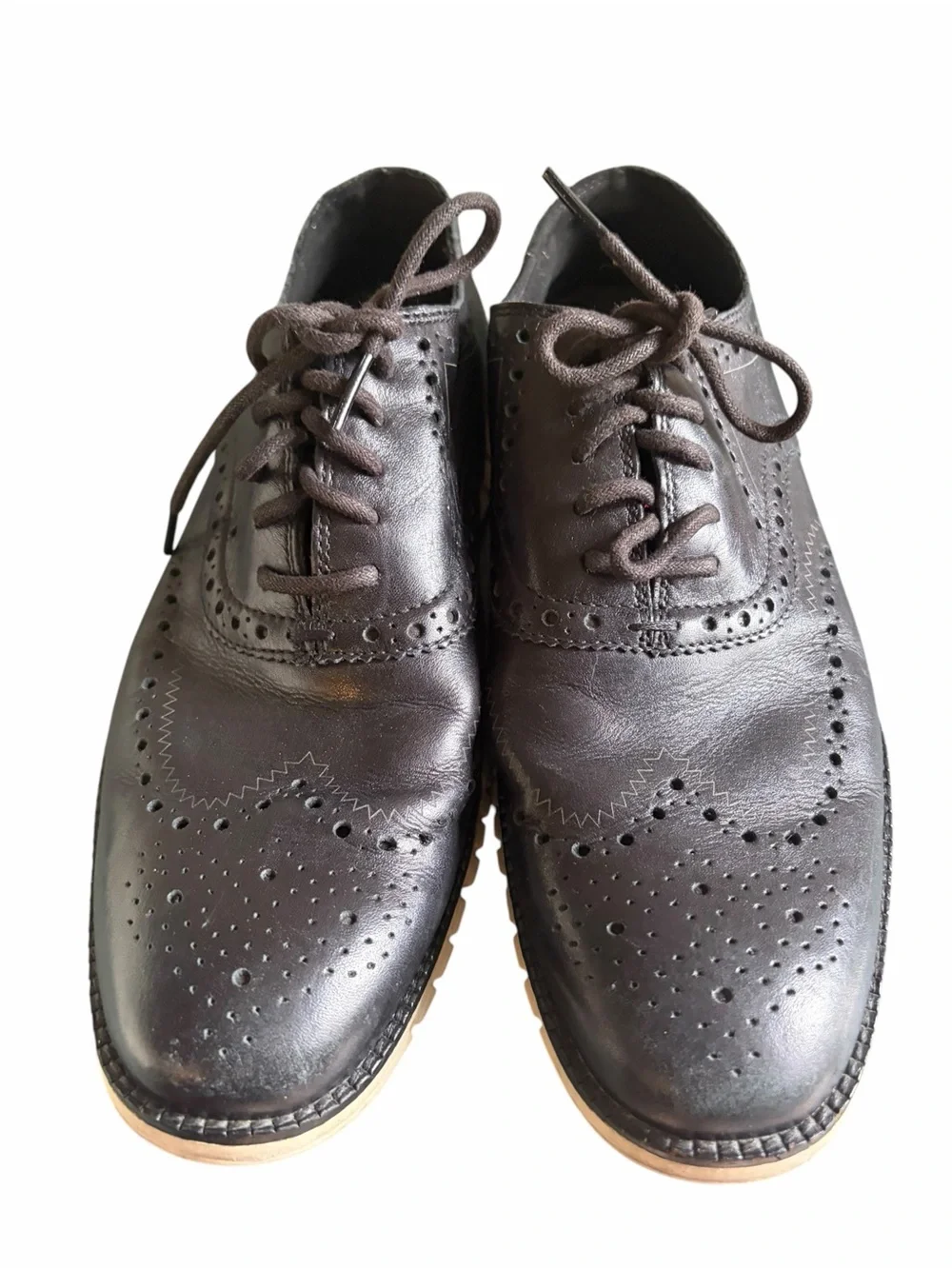 Cole Haan Zerogrand black Leather wing tip oxford